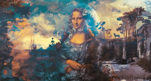 Fototapeta na wymiar Mona Lisa na tle natury  MU12061 Dining with Mona.jpg