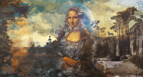 Fototapeta na wymiar Mona Lisa na tle natury  MU12062 Dining with Mona.jpg