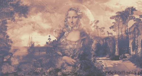 Fototapeta na wymiar Mona Lisa na tle natury  MU12063 Dining with Mona.jpg