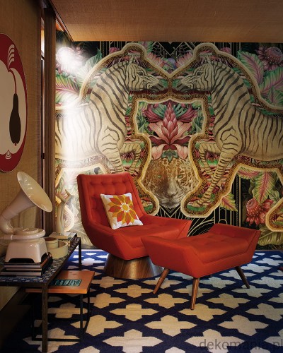 Fototapeta ścienna do sypialni zwierzęta, kwiaty, art deco MU12085 The deco brothers.jpg