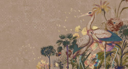 Fototapeta na wymiar żurawie pośród kwiatów MU13089 Cranes in love.jpg