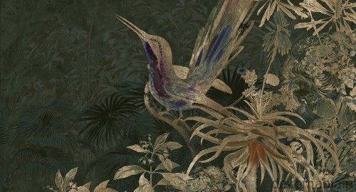 Fototapeta na wymiar ptak i rośliny na jednolitym tle MU14047 Rosewood.jpg