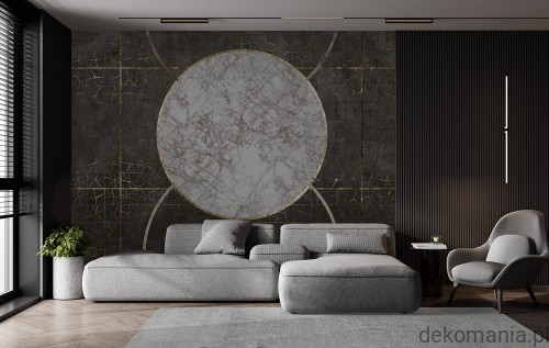 Fototapeta ścienna do sypialni koła ze złotymi liniami MU15064 Celestial.jpg