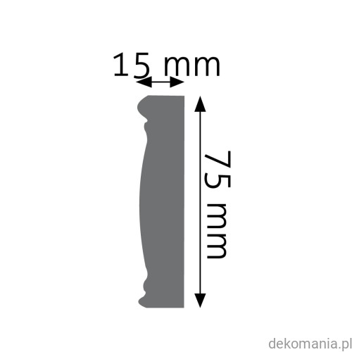 Listwa ścienna zdobiona LNZ-06 Creativa wys. 7,5 cm LNZ06 Przekrój.jpg