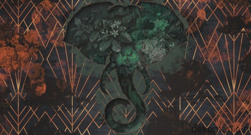 Fototapeta na wymiar afrykański słoń na geometrycznym tle  African Gold MU11045.jpg