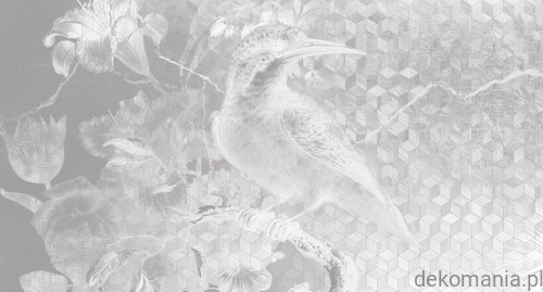 Fototapeta na wymiar ptak na tle kwiatów z geometrycznym wzorem Tomorrow MU11105.jpg