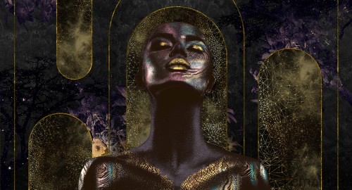 Fototapeta na wymiar bogini Nailini na geometrycznym tle MU12005 Nalini.jpg