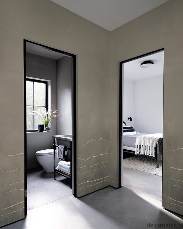 Fototapeta ścienna do sypialni ściana z efetem dymu i złotymi liniami MU12049 Smoke and chalk.jpg