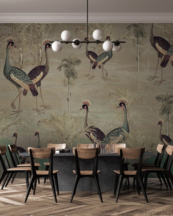 Fototapeta ścienna do sypialni zwierzęta i liście palmy MU12091 Together one.jpg