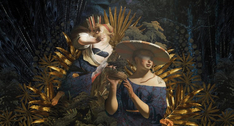 Fototapeta na wymiar kobiety na tle roślinności MU12095 Ven vidi amavi.jpg