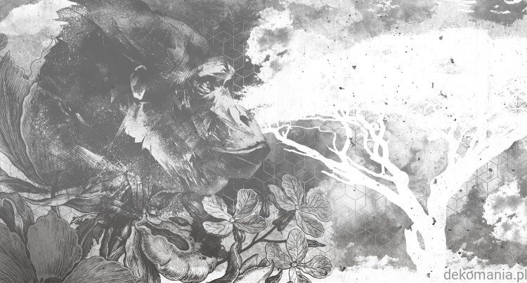 Fototapeta na wymiar goryl z kwiatami i drzewem Horizons Echo MU11032.jpg