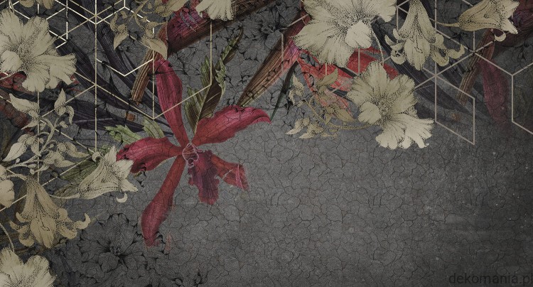 Fototapeta na wymiar kwiaty na geometrycznym tle Promises MU11073.jpg