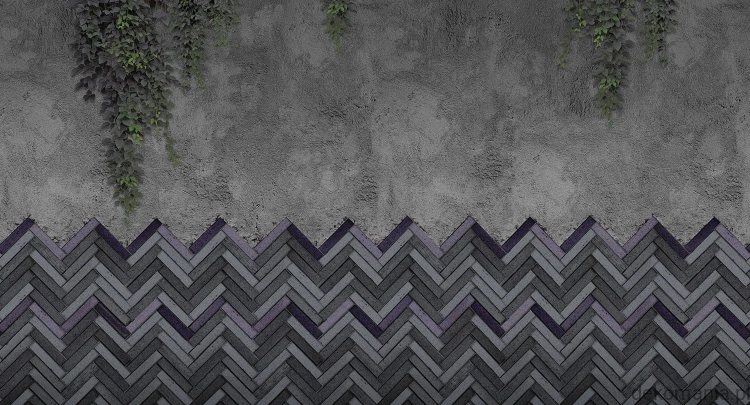Fototapeta na wymiar włoska uliczka z imitacją drewna  MU12048 Fishbone bricks.jpg