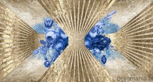 Fototapeta na wymiar kwiaty ze złotymi geometrycznymi wzorami MU12052 Royal awakening.jpg