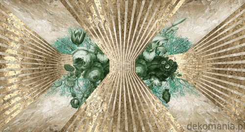 Fototapeta na wymiar kwiaty ze złotymi geometrycznymi wzorami MU12053 Royal awakening.jpg