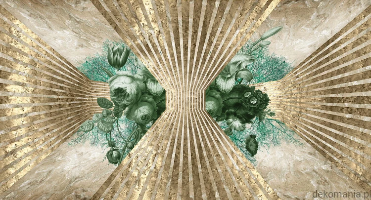 Fototapeta na wymiar kwiaty ze złotymi geometrycznymi wzorami MU12053 Royal awakening.jpg