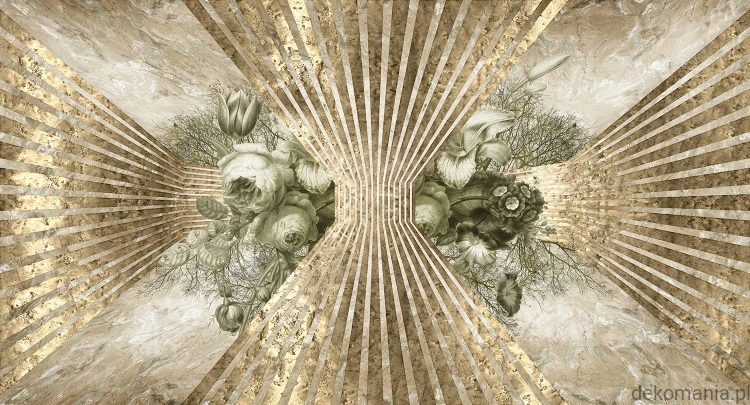 Fototapeta na wymiar kwiaty ze złotymi geometrycznymi wzorami MU12054 Royal awakening.jpg