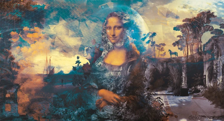 Fototapeta na wymiar Mona Lisa na tle natury  MU12061 Dining with Mona.jpg