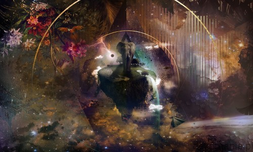 Fototapeta na wymiar słoń i natura w kosmosie  MU12103 Cosmic wonder.jpg
