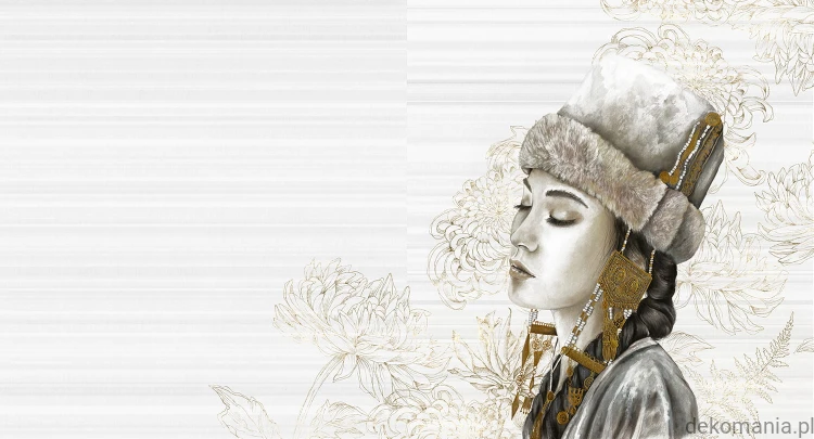 Fototapeta na wymiar kobieta na orientalnym tle MU14025 Gobi princess.jpg