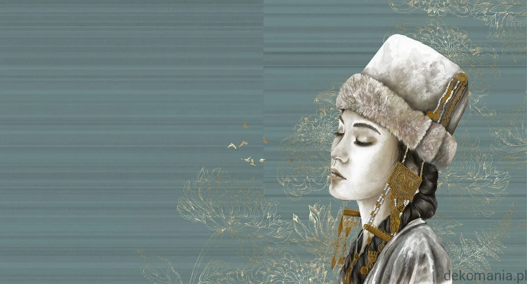 Fototapeta na wymiar kobieta na orientalnym tle MU14027 Gobi princess.jpg