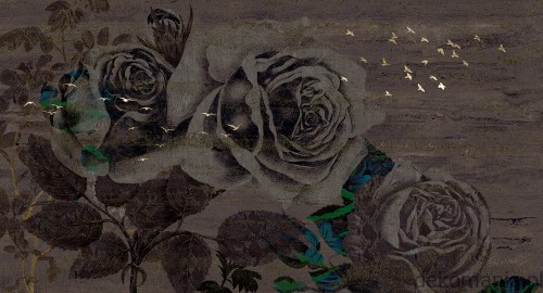 Fototapeta na wymiar złote ptaki na tle kwiatów MU15031 Enchanted.jpg