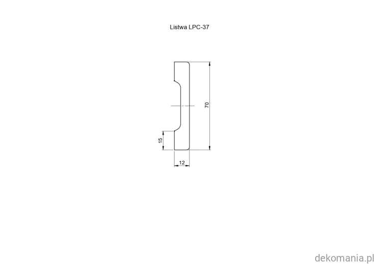 Listwa przypodłogowa Creativa LPC-37 polistyren 7cm wysokości LPC37 Przekrój.jpg