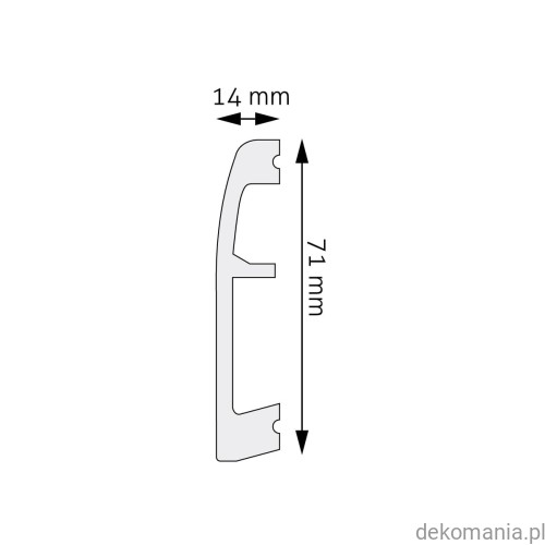 Listwa przypodłogowa Creativa LPC-06 polistyren 6,9cm wysokości LPC06 Przekrój.jpg
