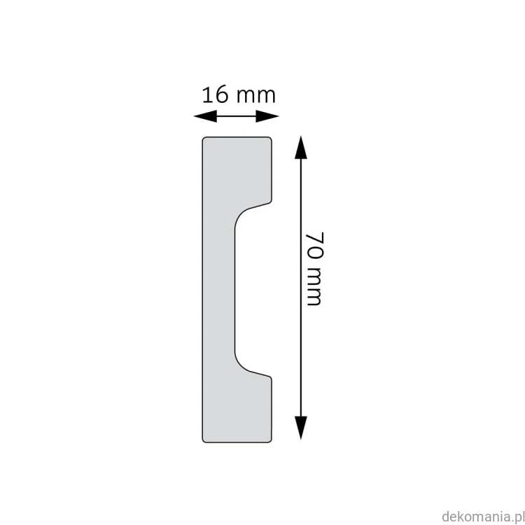 Listwa przypodłogowa Creativa LPC-23 polistyren 7cm wysokości LPC23 Przekrój.jpg