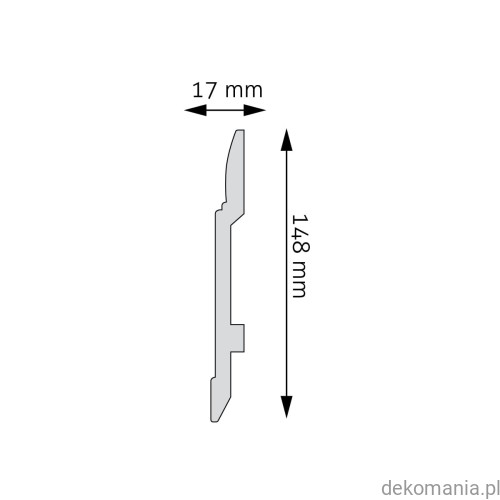 Listwa przypodłogowa Creativa LPC-25 polistyren 14,8cm wysokości LPC25 Przekrój.jpg