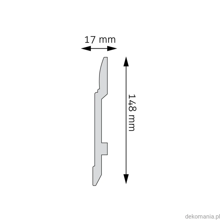 Listwa przypodłogowa Creativa LPC-25 polistyren 14,8cm wysokości LPC25 Przekrój.jpg