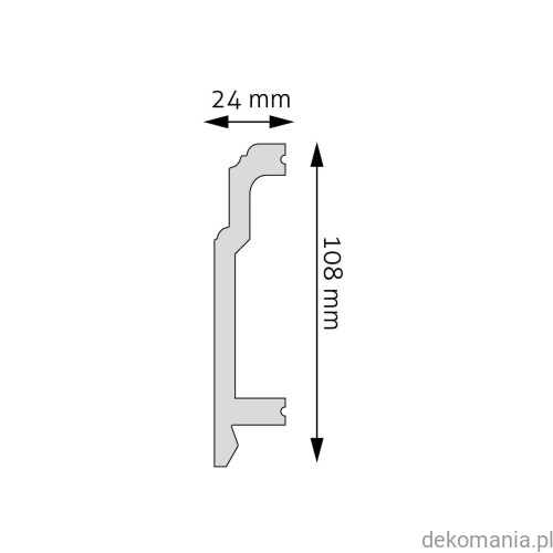 Listwa przypodłogowa Creativa LPC-26 polistyren 10,8cm wysokości LPC26 Przekrój.jpg