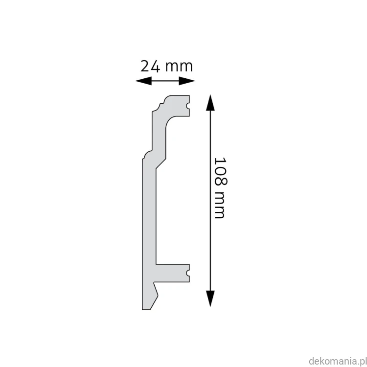 Listwa przypodłogowa Creativa LPC-26 polistyren 10,8cm wysokości LPC26 Przekrój.jpg
