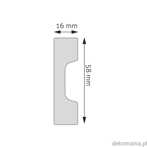Listwa przypodłogowa Creativa LPC-27 polistyren 5,8cm wysokości LPC27 Przekrój.jpg