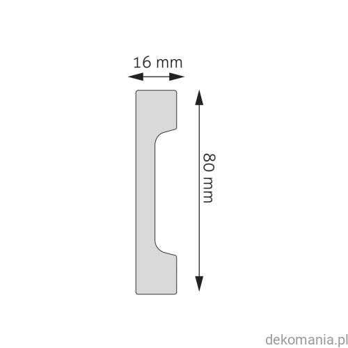 Listwa przypodłogowa Creativa LPC-28 polistyren 8cm wysokości LPC28 Przekrój.jpg
