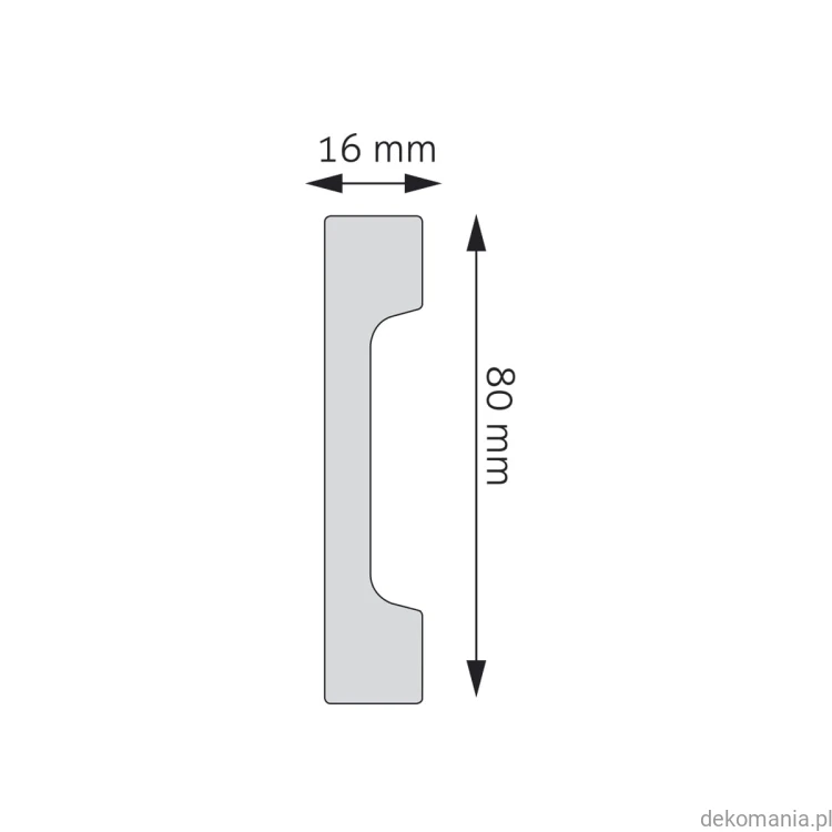Listwa przypodłogowa Creativa LPC-28 polistyren 8cm wysokości LPC28 Przekrój.jpg