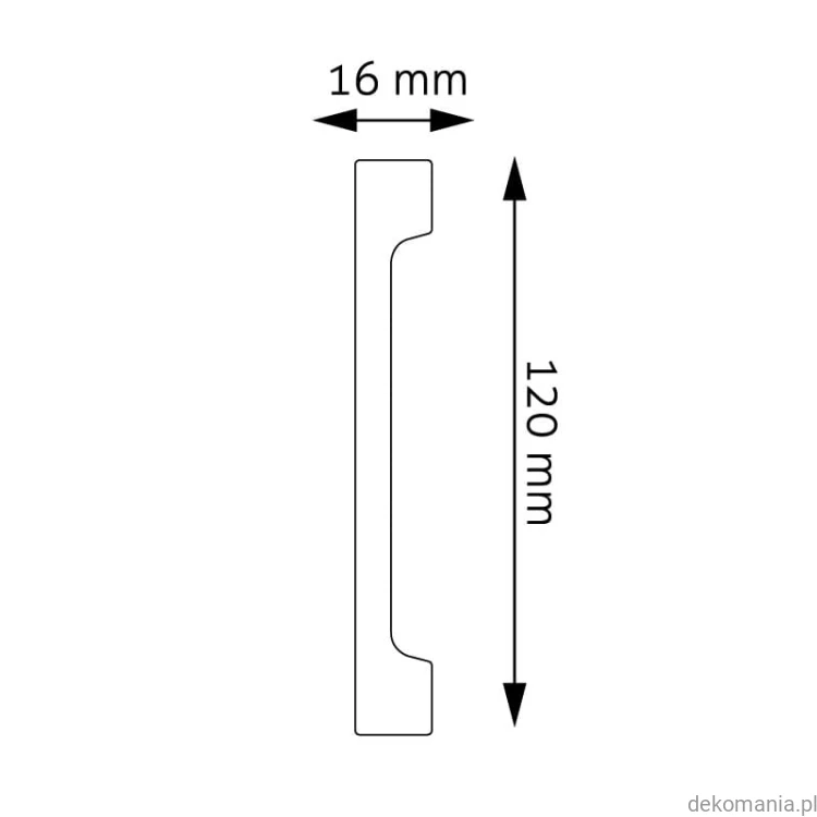 Listwa przypodłogowa Creativa LPC-31 polistyren 12cm wysokości LPC31 Przekrój.jpg