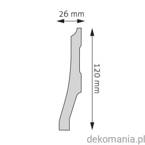 Listwa przypodłogowa Creativa LPC-34 polistyren 12cm wysokości LPC34 Przekrój.jpg