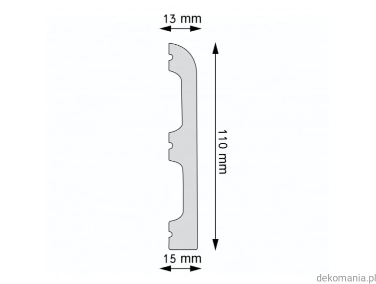 Listwa przypodłogowa Creativa LPC-10 polistyren 11cm wysokości LPC10 Przekrój.jpg