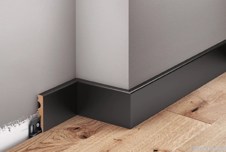 Czarna listwa lakierowana wys. 6cm MDF Creativa LMDF-02.png