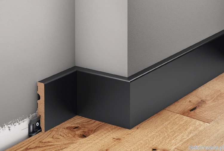 Czarna listwa lakierowana wys. 8cm MDF Creativa LMDF-04.png