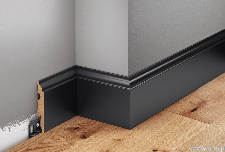 Czarna listwa lakierowana wys. 8cm MDF Creativa LMDF-05.png