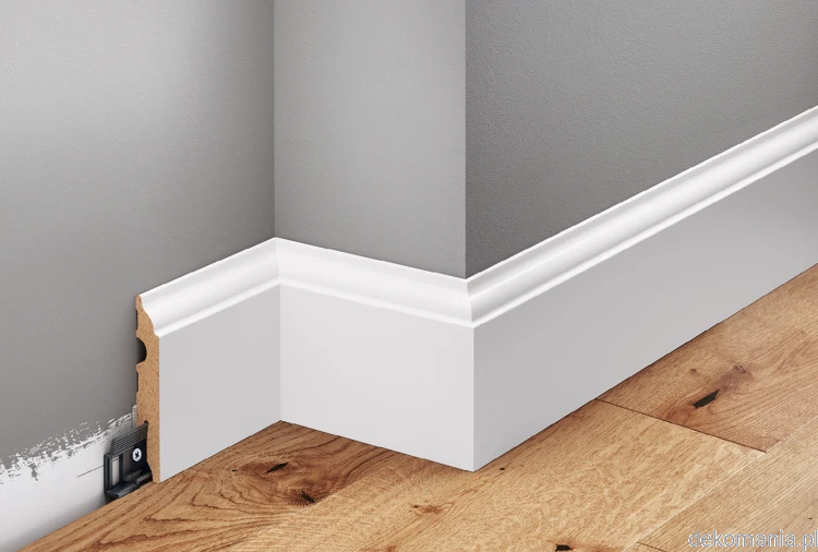 Biała listwa lakierowana wys. 8cm MDF Creativa LMDF-05.png