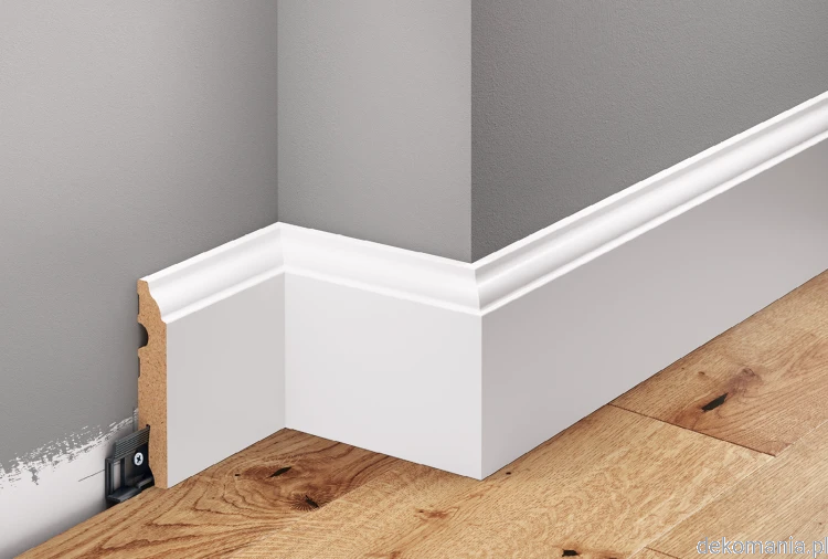 Biała listwa lakierowana wys. 9cm MDF Creativa LMDF-06.png