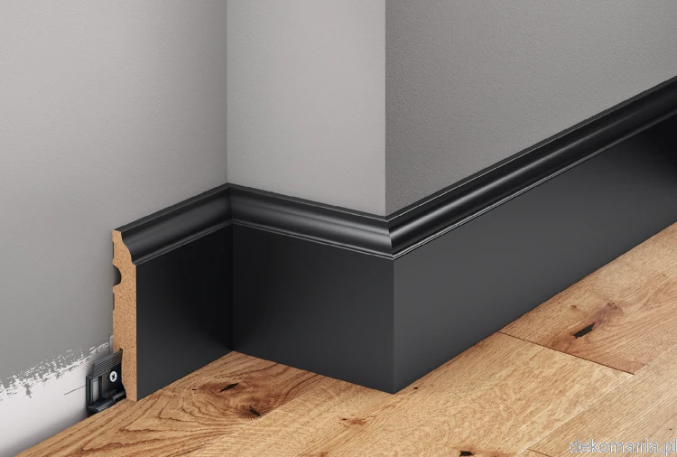 Czarna listwa lakierowana wys. 9cm MDF Creativa LMDF-06.png