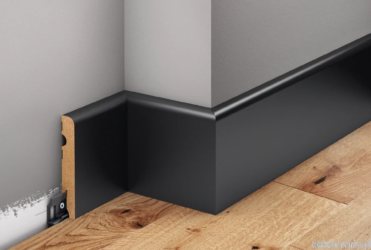 Czarna listwa lakierowana wys 10cm MDF Creativa LMDF-07.png