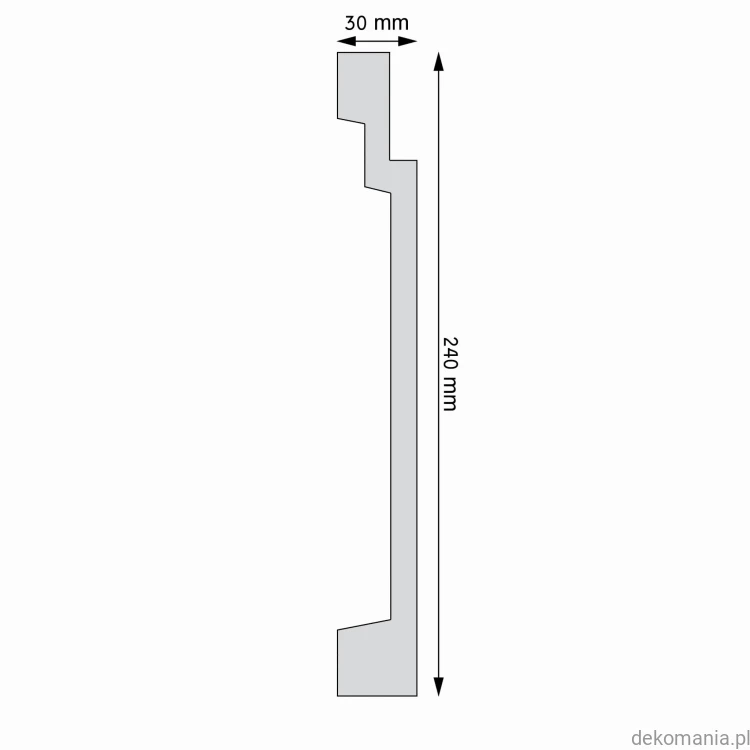 Listwa ścienna gładka LNG-25 Creativa wys. 24 cm LNG25 Przekrój.jpg