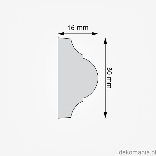 Listwa ścienna gładka LNG-21 Creativa wys. 3 cm LNG21 Przekrój.jpg