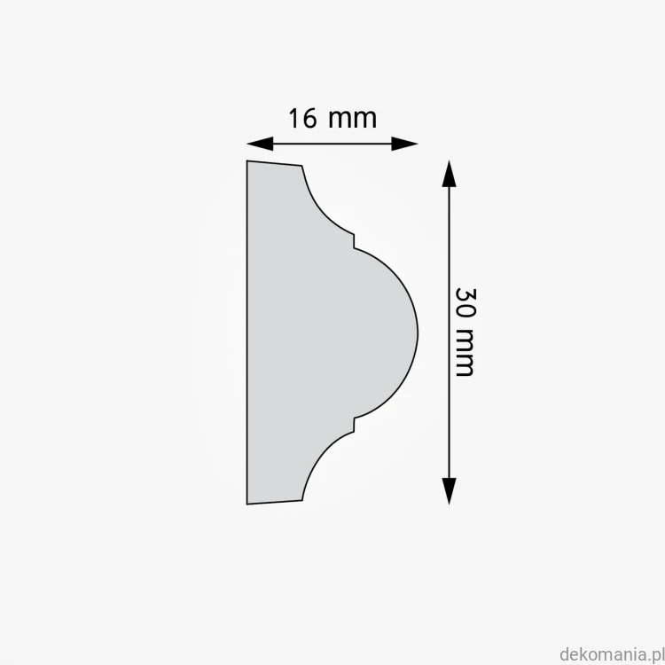 Listwa ścienna gładka LNG-21 Creativa wys. 3 cm LNG21 Przekrój.jpg