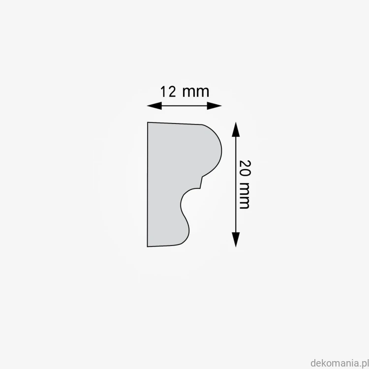 Listwa ścienna gładka LNG-19 Creativa wys. 2 cm LNG19 Przekrój.jpg